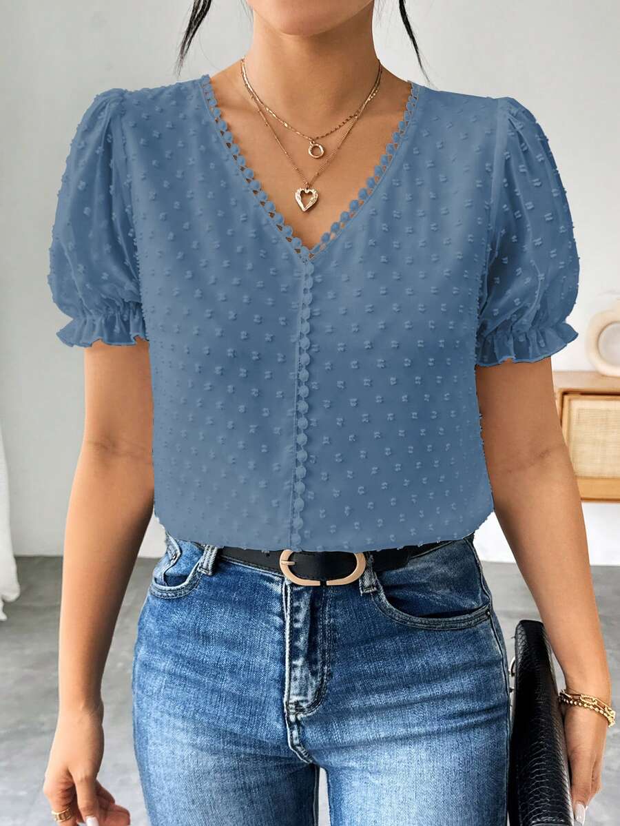 Blusa Jacquard Decote V IMG 18