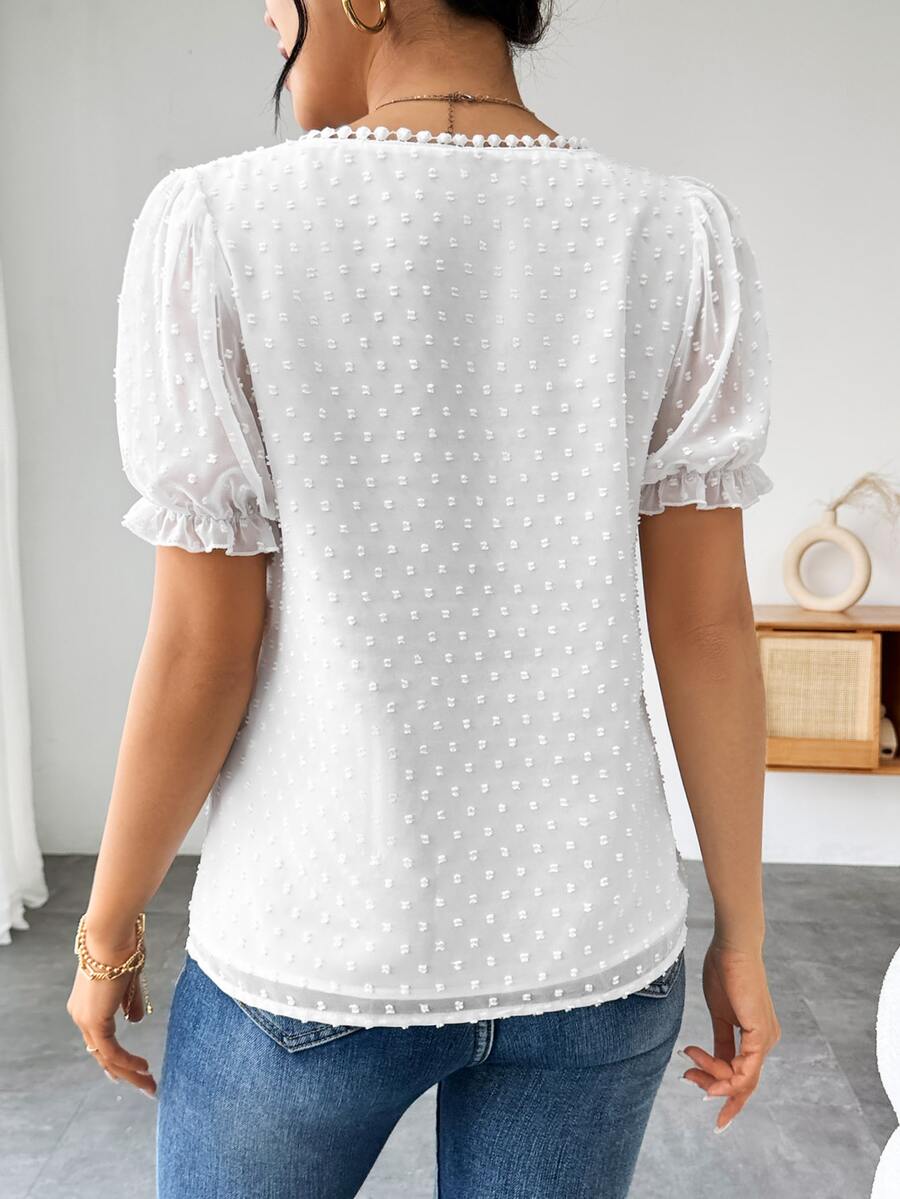 Blusa Jacquard Decote V IMG 2