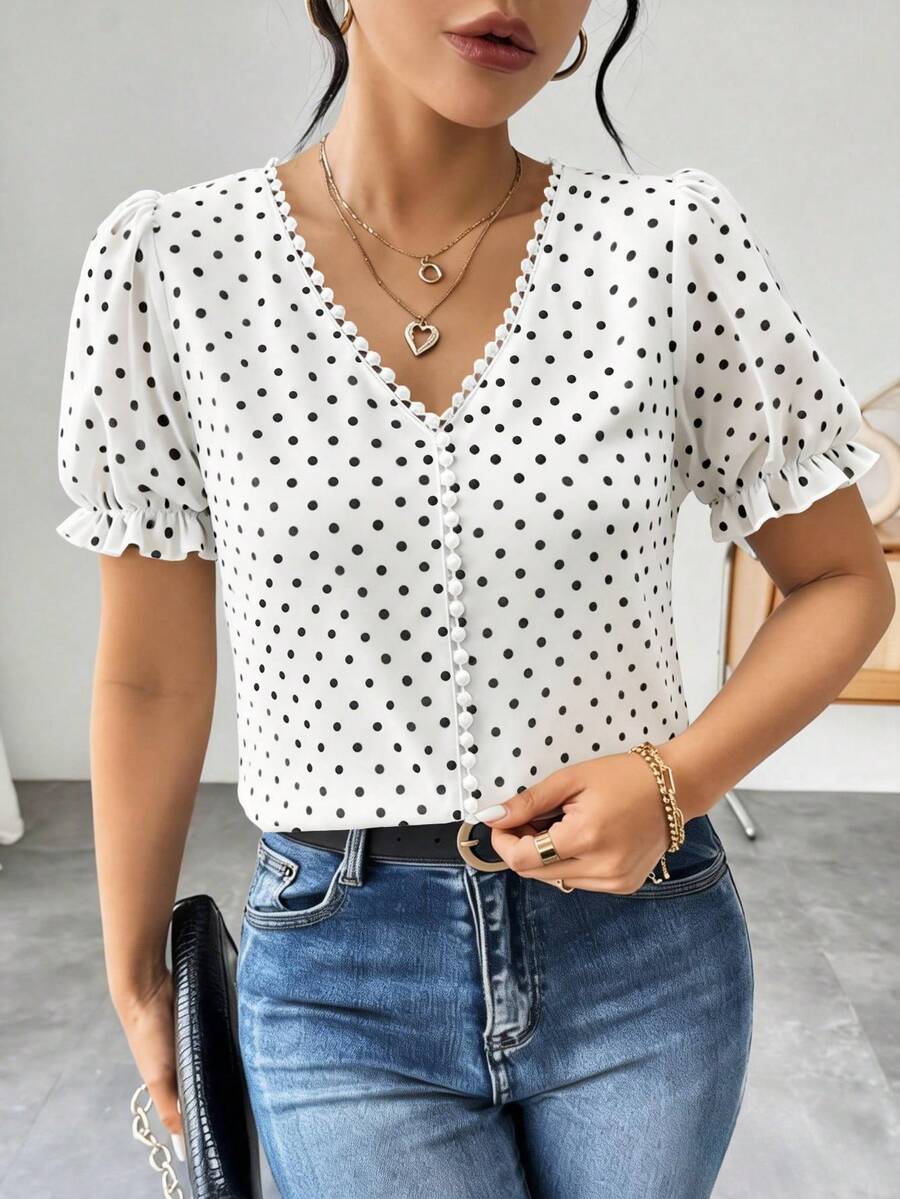 Blusa Jacquard Decote V IMG 48