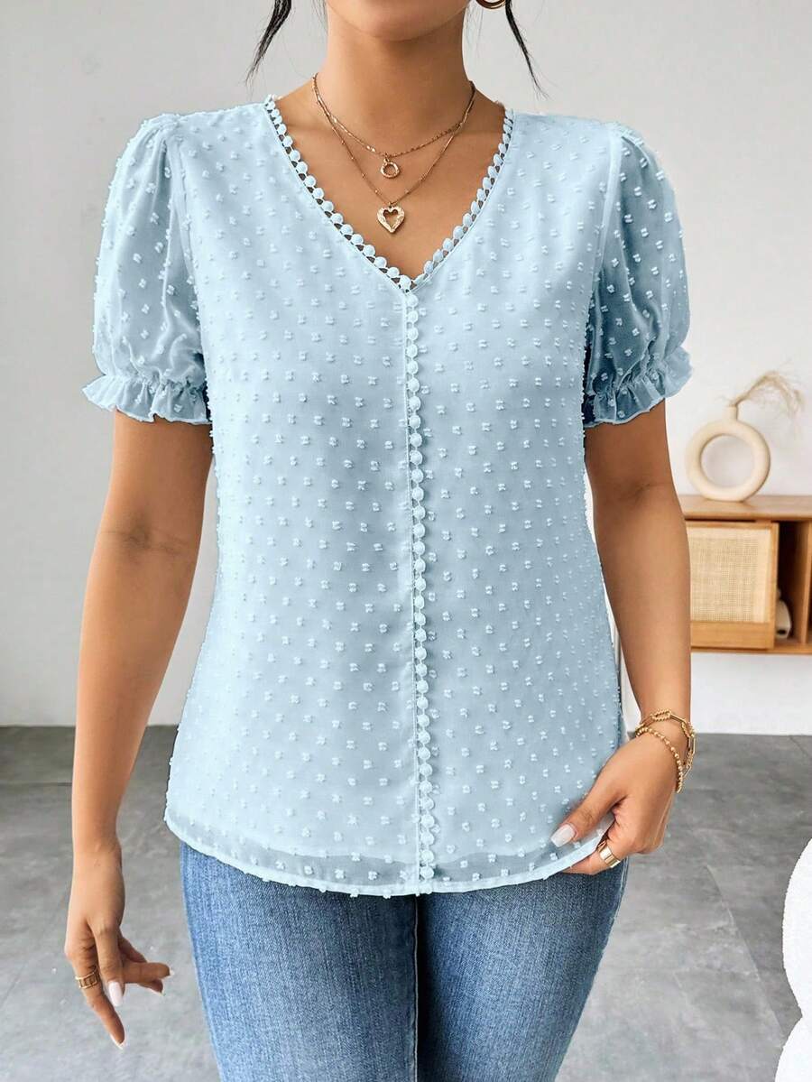 Blusa Jacquard Decote V IMG 62
