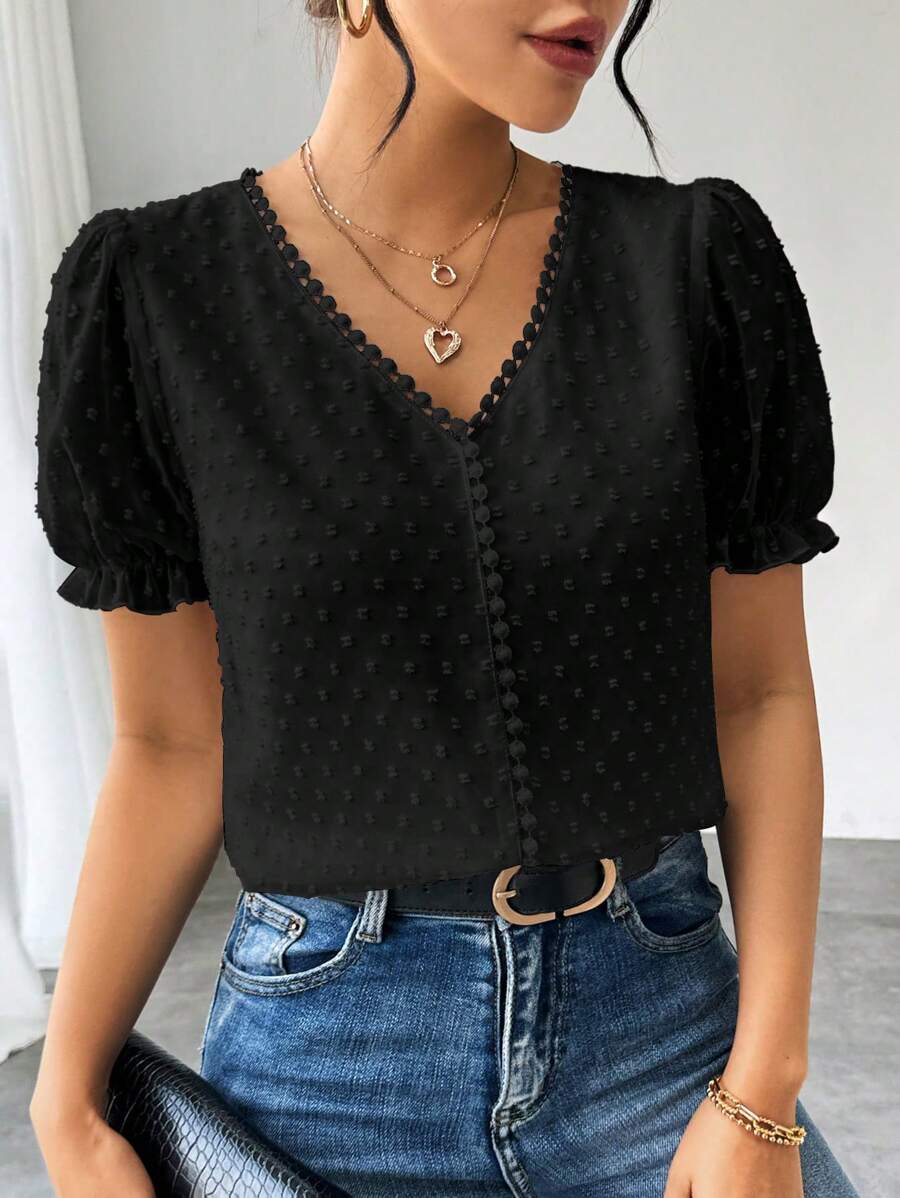 Blusa Jacquard Decote V IMG 9