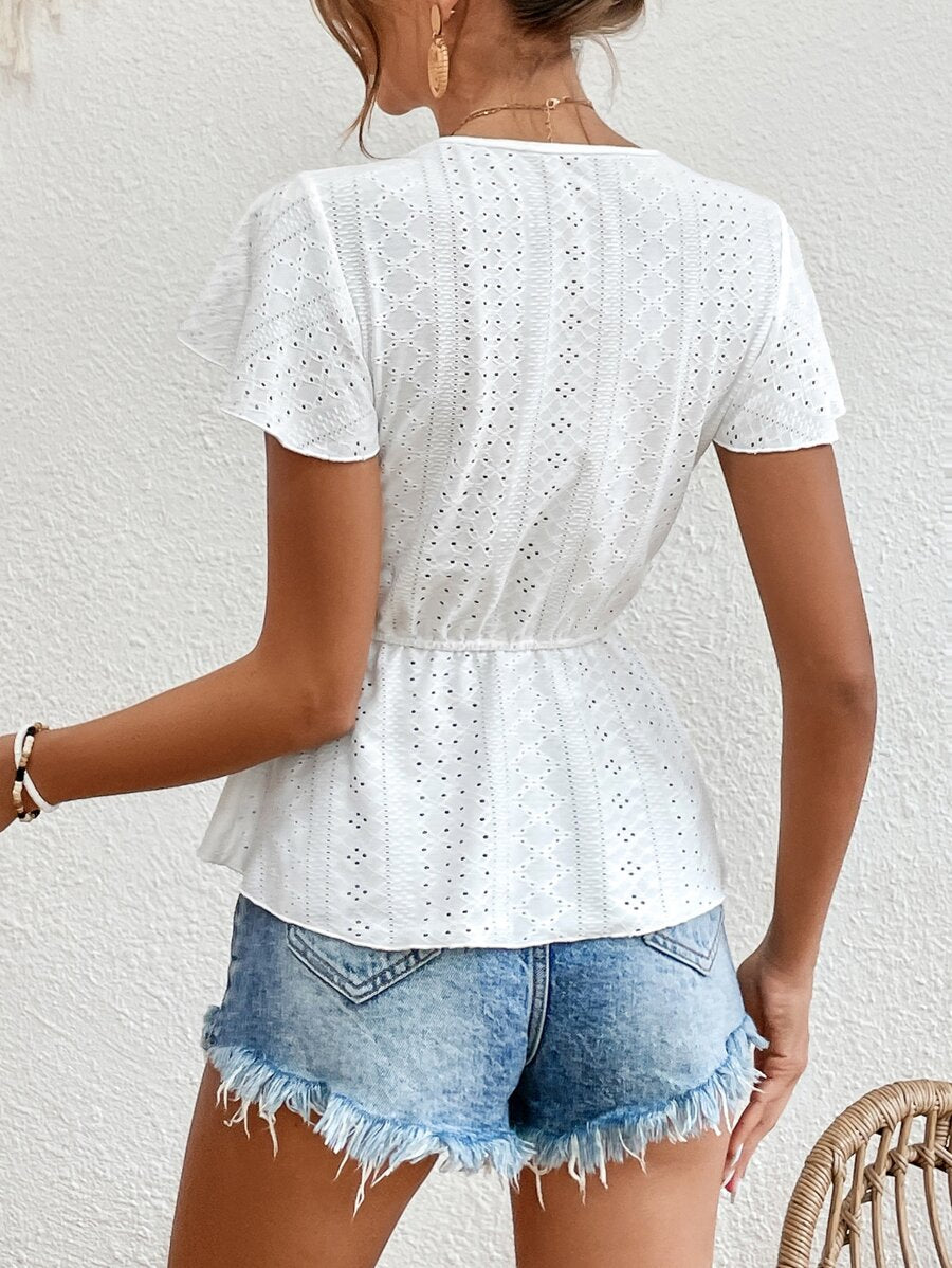 Blusa Peplum com Bordado e Renda IMG 2