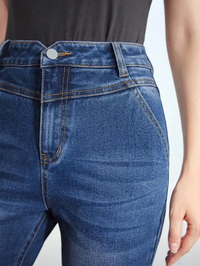 Motf Premium Calça Jeans De Perna Larga Sem Cinto