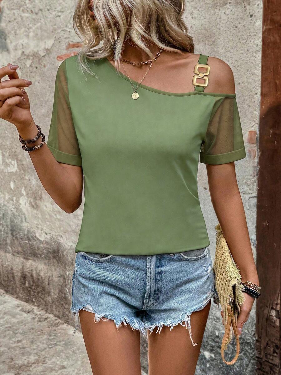 Camiseta Assimétrica de Manga Curta IMG 26