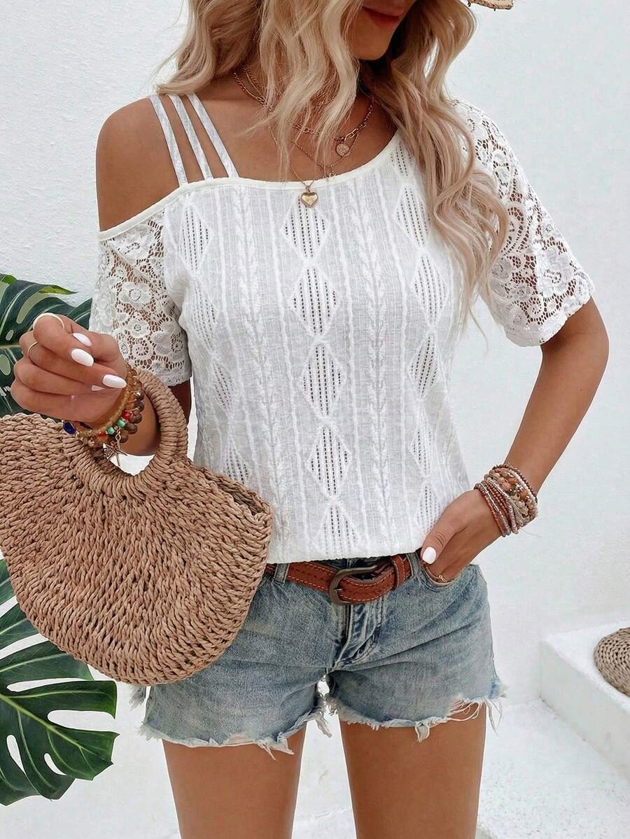 Camiseta Assimétrica em Malha Jacquard IMG 37