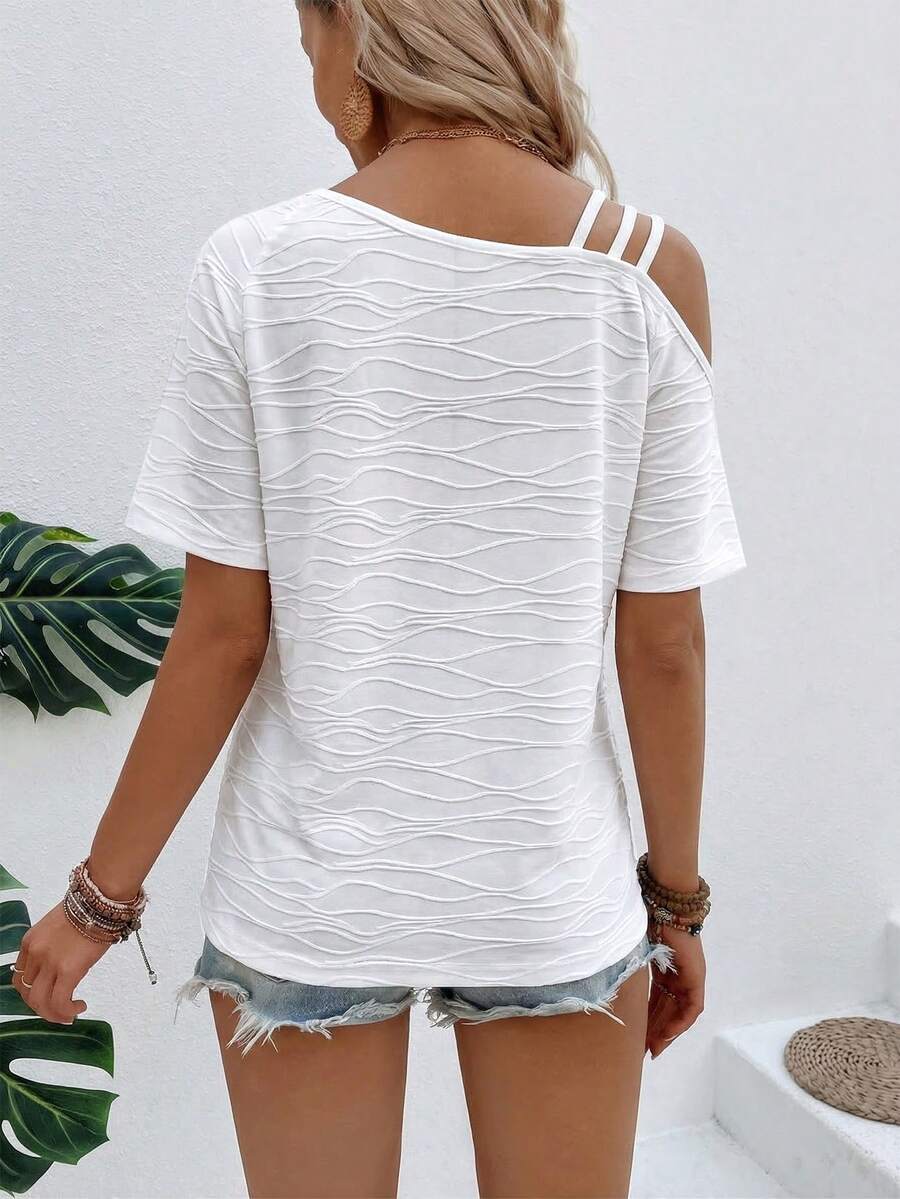 Camiseta Assimétrica em Malha Jacquard IMG 39
