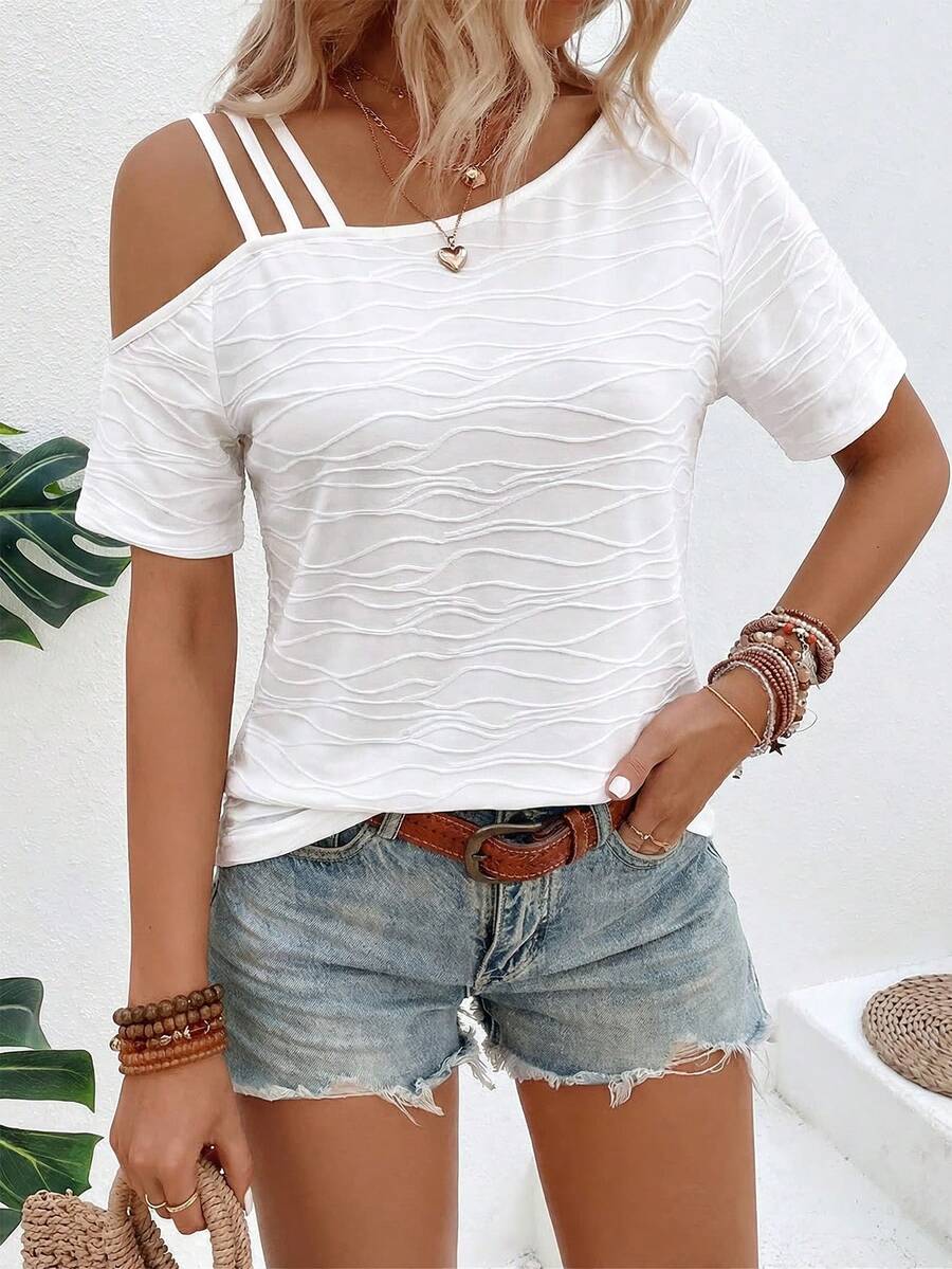 Camiseta Assimétrica em Malha Jacquard IMG 40