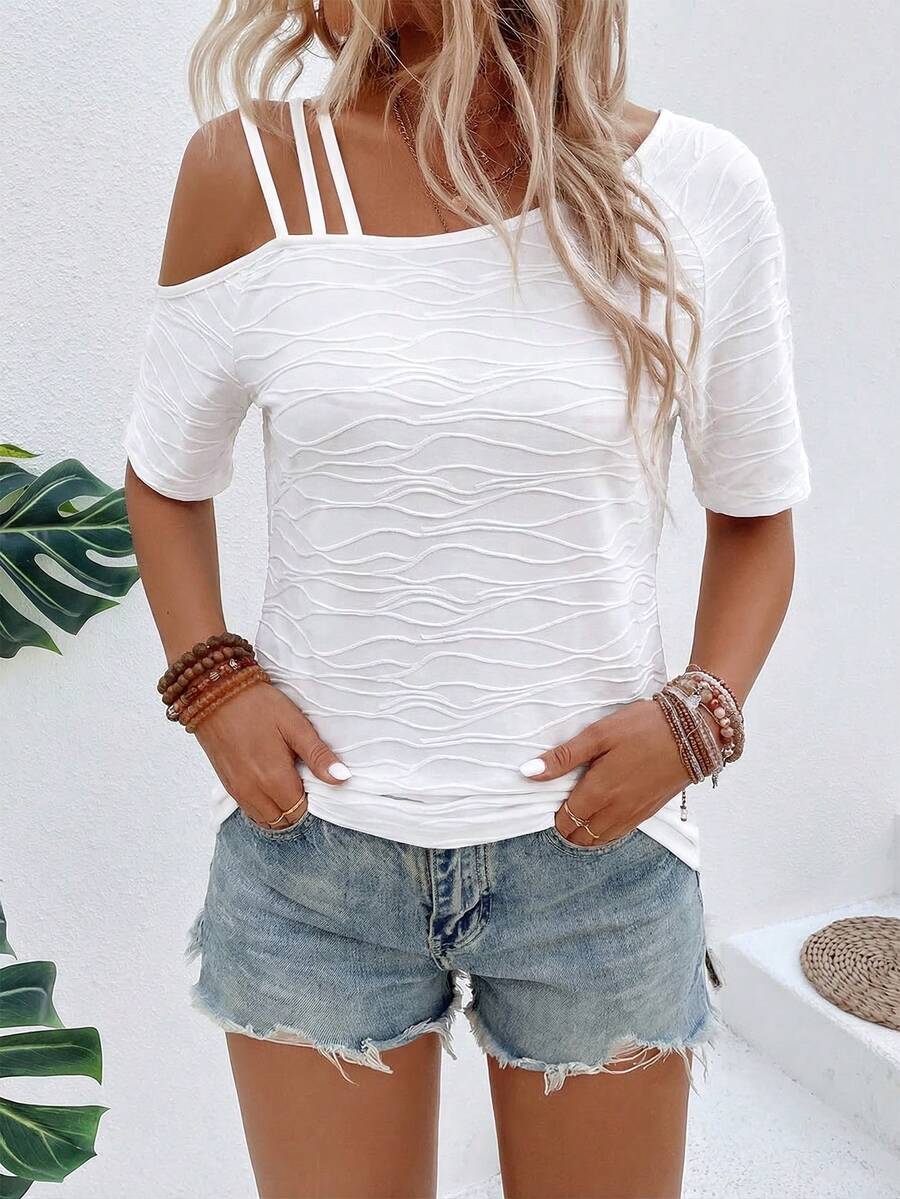Camiseta Assimétrica em Malha Jacquard IMG 42