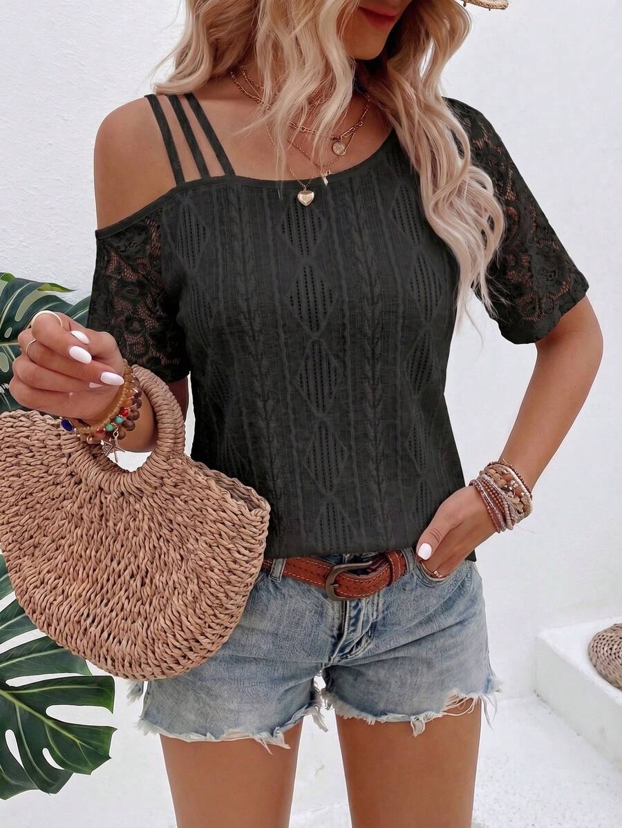 Camiseta Assimétrica em Malha Jacquard IMG 52
