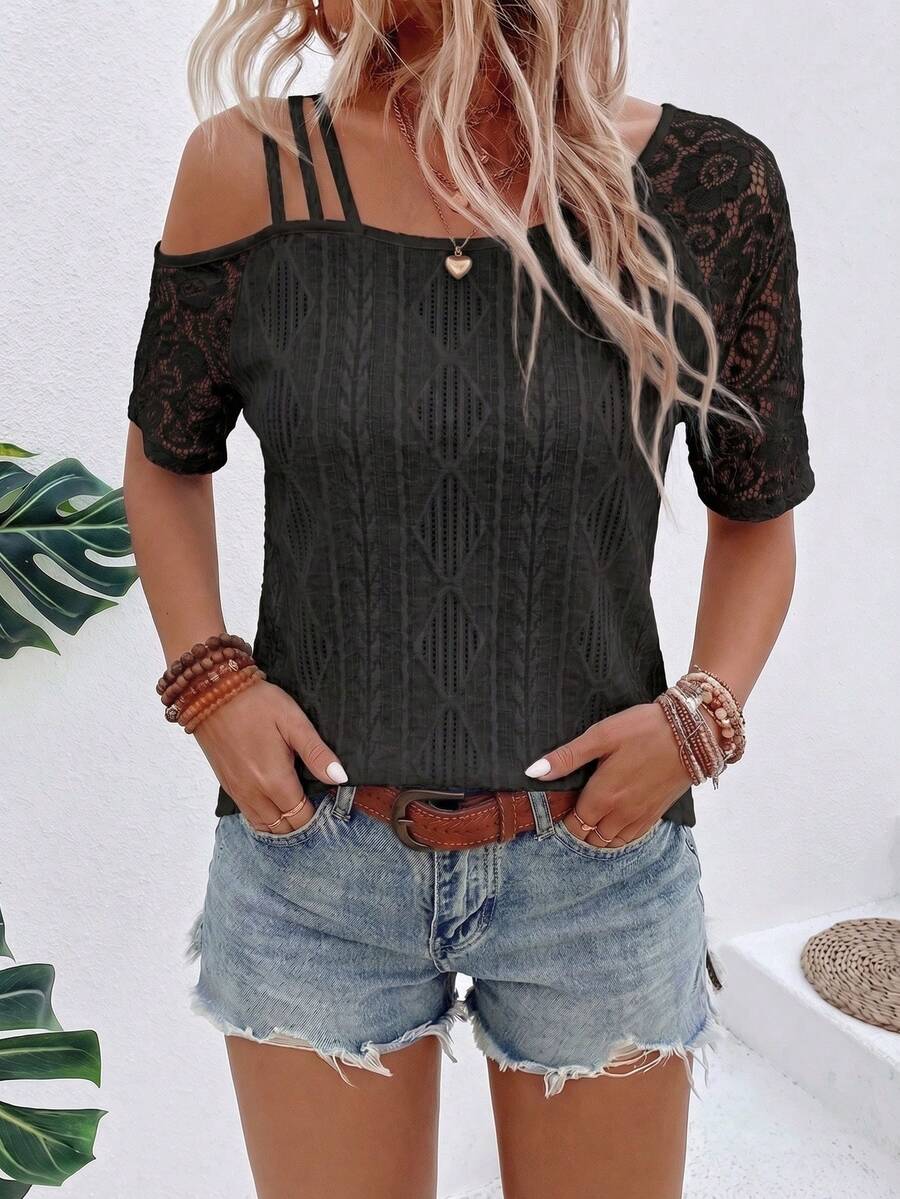Camiseta Assimétrica em Malha Jacquard IMG 54