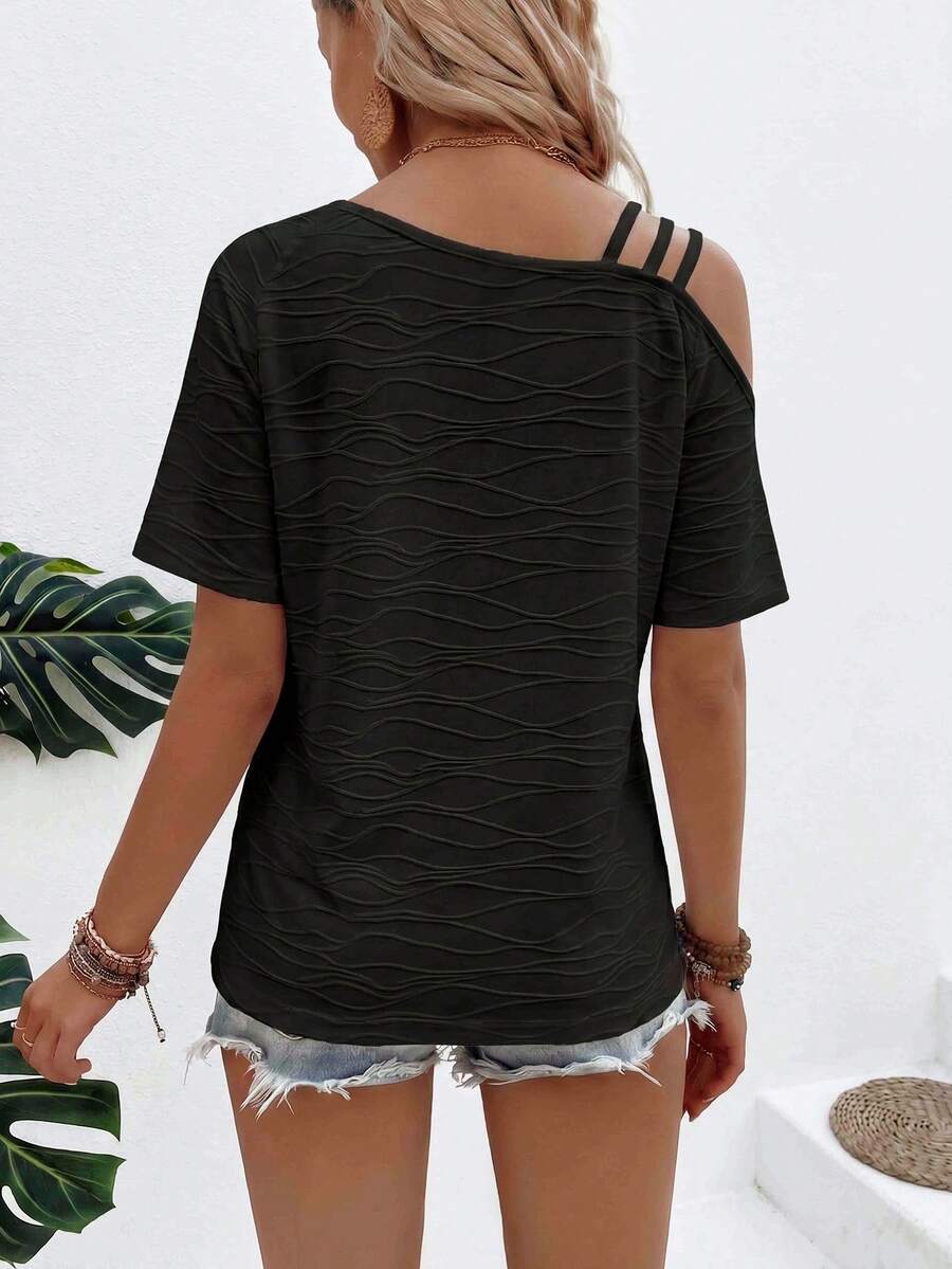 Camiseta Assimétrica em Malha Jacquard IMG 56
