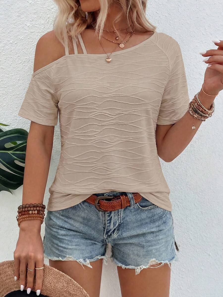 Camiseta Assimétrica em Malha Jacquard IMG 73