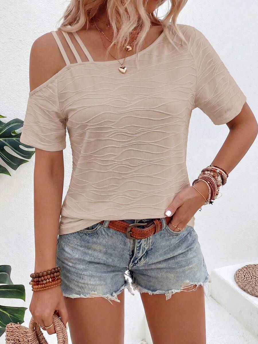 Camiseta Assimétrica em Malha Jacquard IMG 75