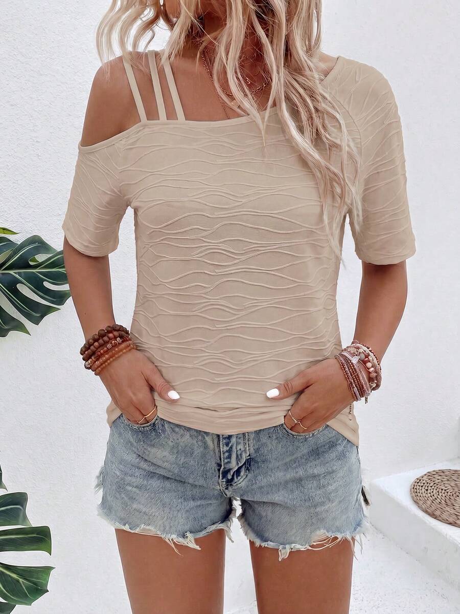Camiseta Assimétrica em Malha Jacquard IMG 76