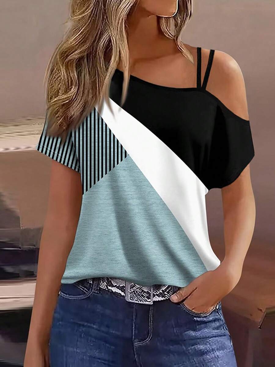 Camiseta com Ombro Descoberto e Alça IMG 1