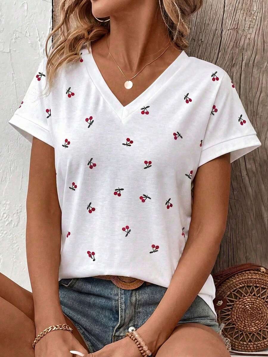 Camiseta Decote V com Detalhe em Renda IMG 13