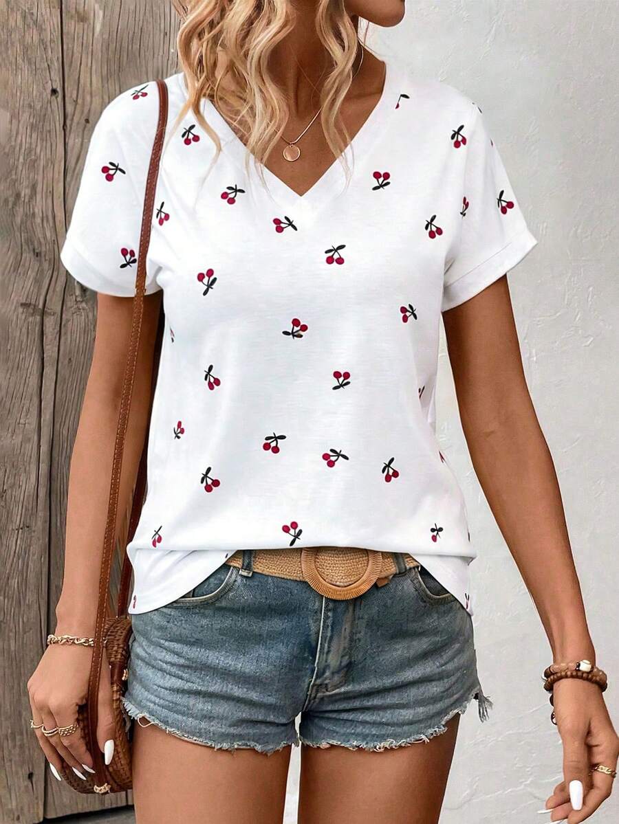 Camiseta Decote V com Detalhe em Renda IMG 7