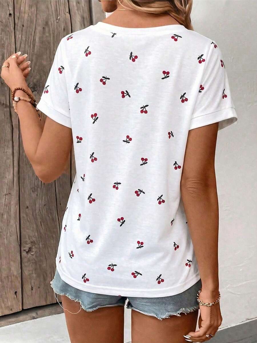 Camiseta Decote V com Detalhe em Renda IMG 8