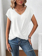 Camiseta Decote V com Detalhe Torcido IMG 15