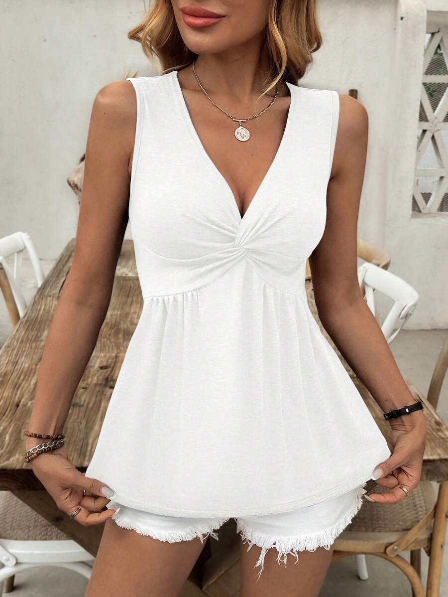 Camiseta Decote V com Franzido Frontal IMG 26