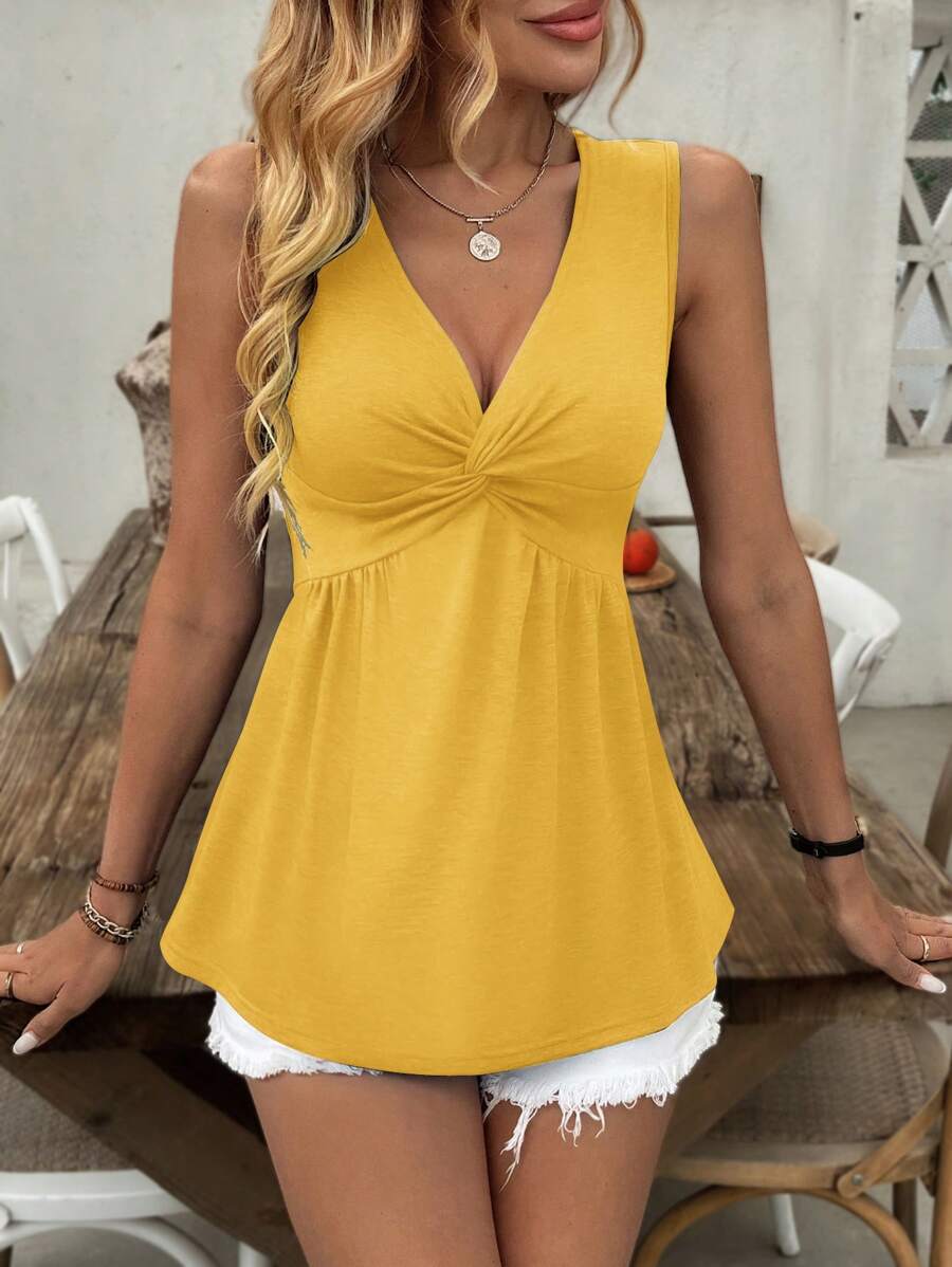 Camiseta Decote V com Franzido Frontal IMG 33