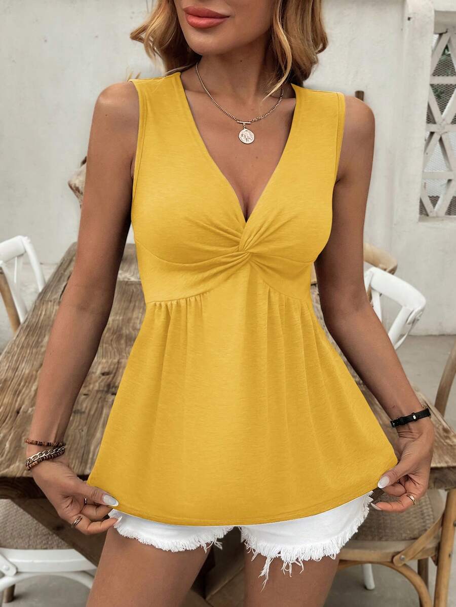 Camiseta Decote V com Franzido Frontal IMG 34