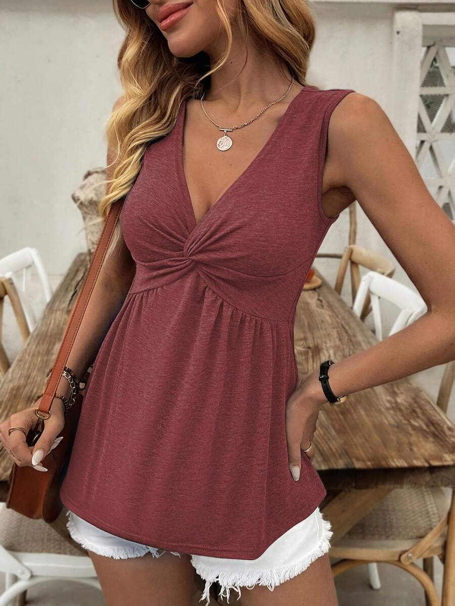 Camiseta Decote V com Franzido Frontal IMG 43