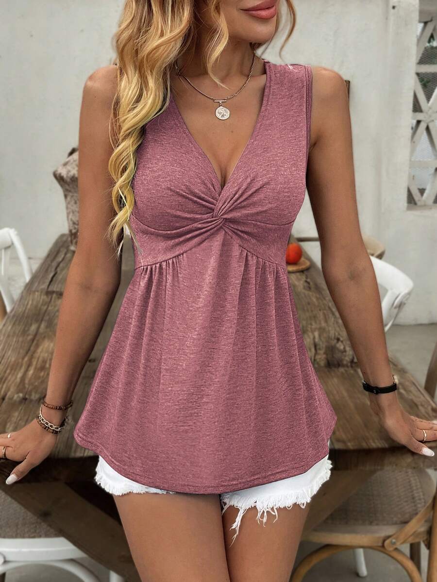 Camiseta Decote V com Franzido Frontal IMG 54