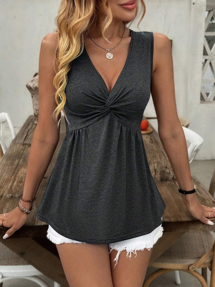 Camiseta Decote V com Franzido Frontal IMG 74