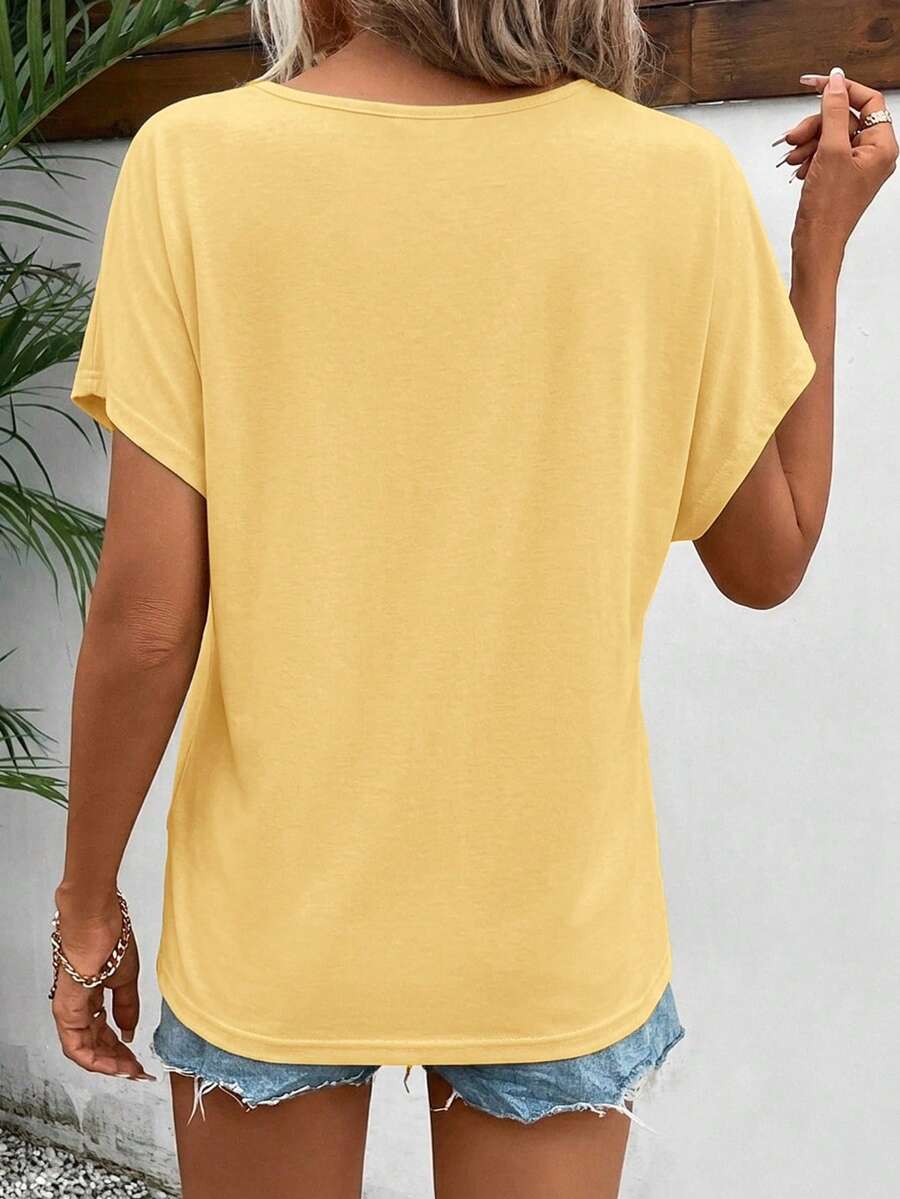 Camiseta Decote V com Manga Bordada IMG 26