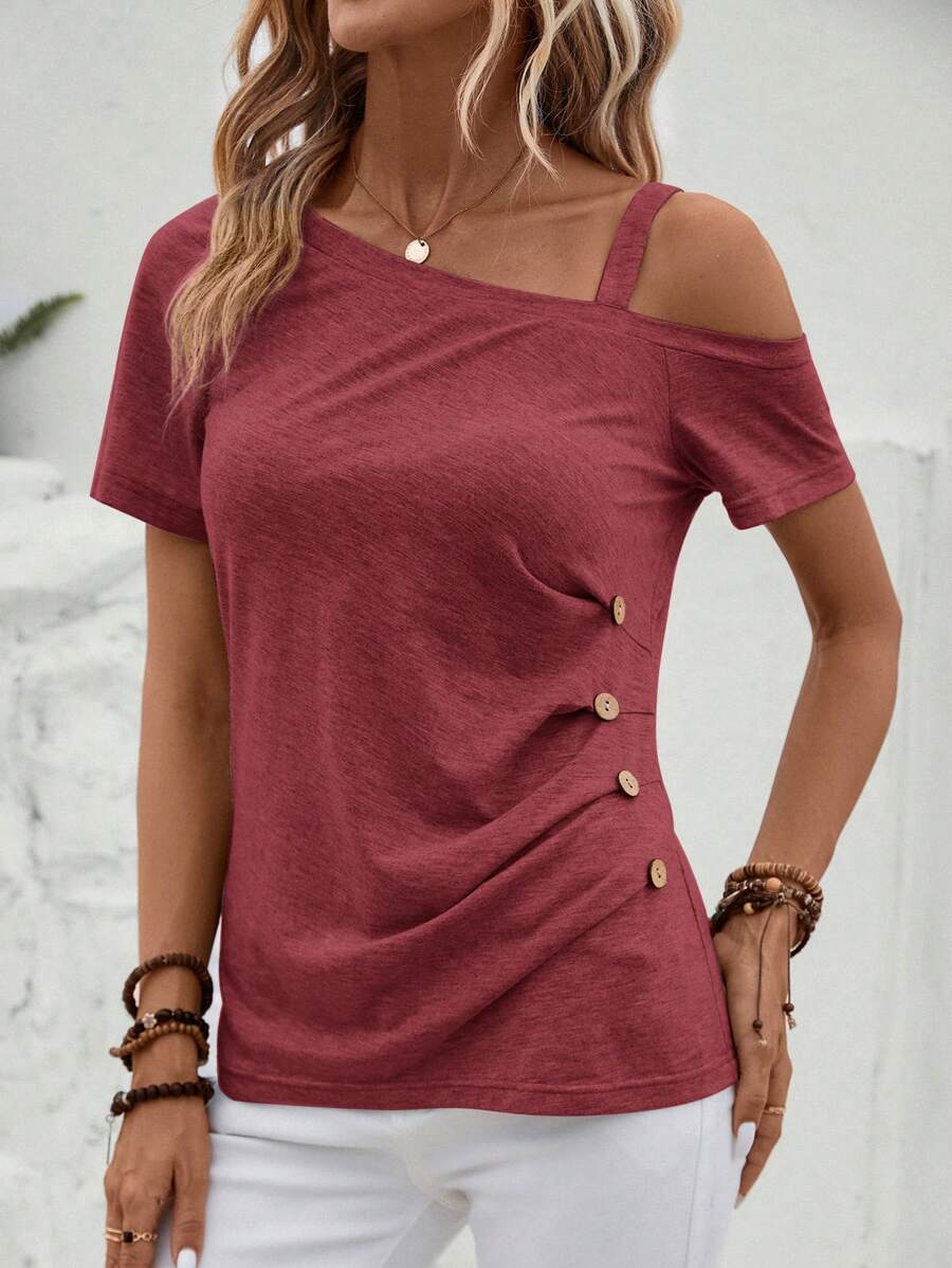 Camiseta Gola Assimétrica com Botões IMG 18