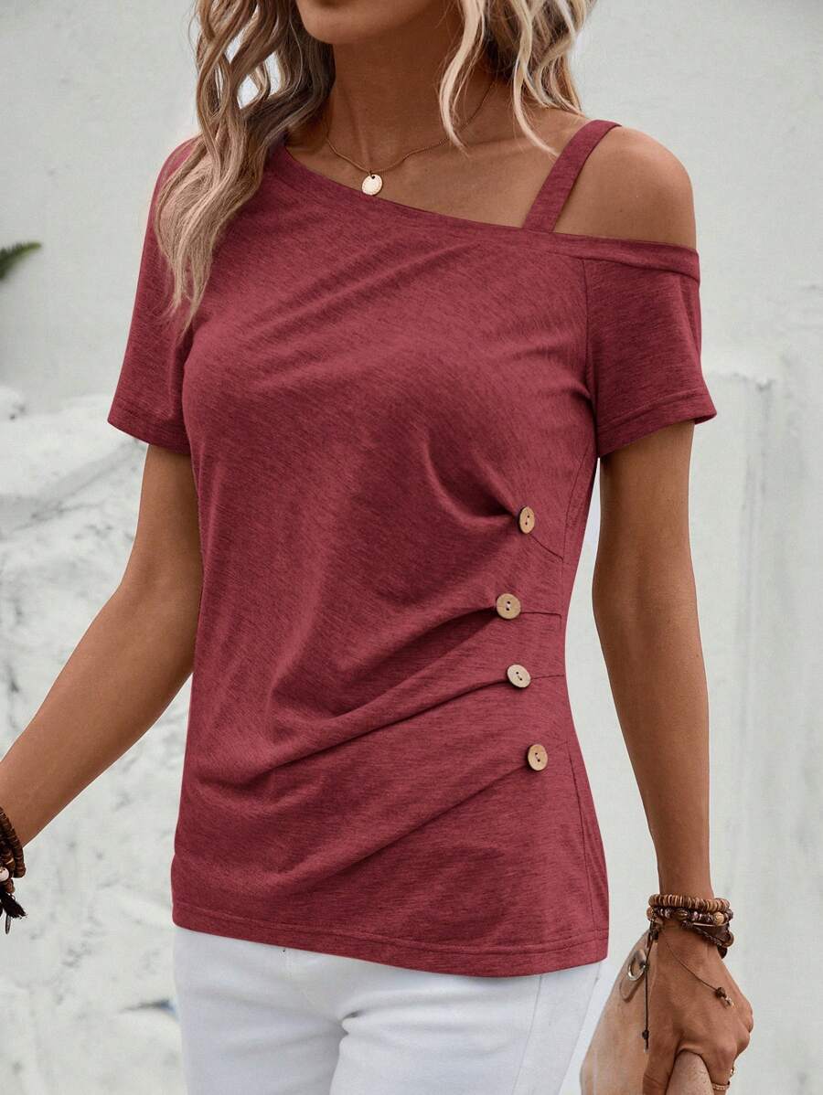 Camiseta Gola Assimétrica com Botões IMG 19