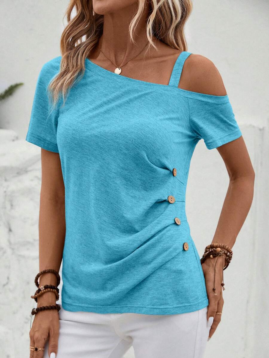 Camiseta Gola Assimétrica com Botões IMG 29