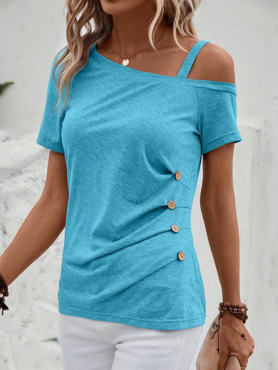 Camiseta Gola Assimétrica com Botões IMG 30