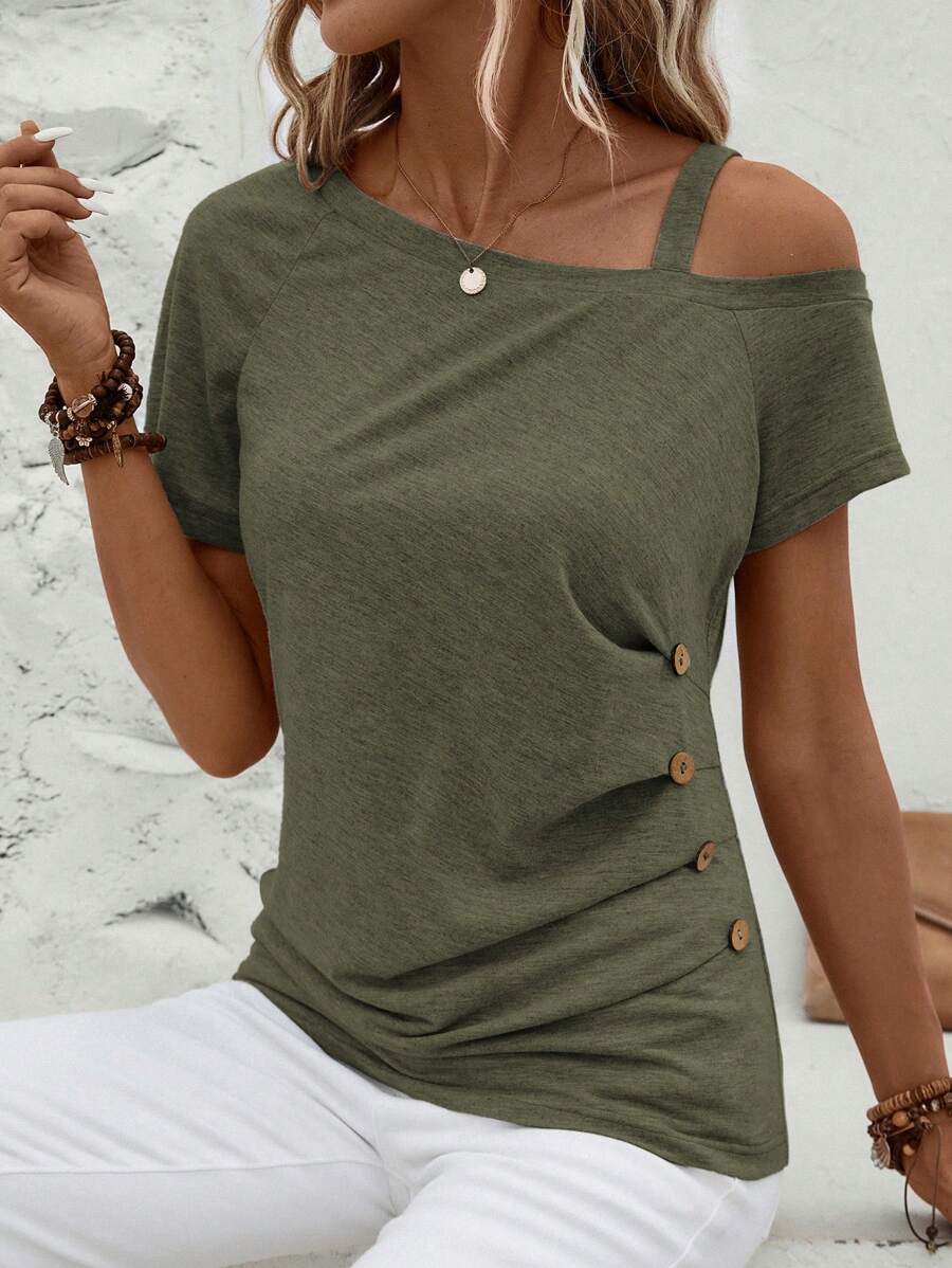 Camiseta Gola Assimétrica com Botões IMG 33