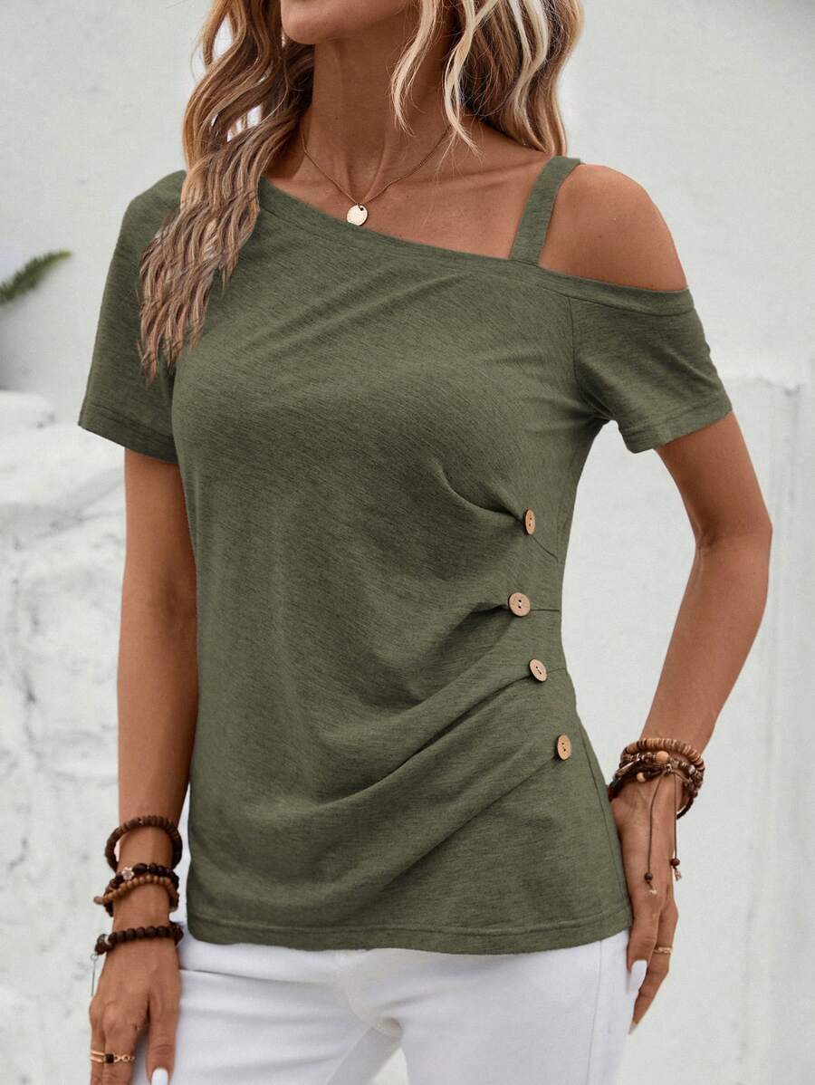 Camiseta Gola Assimétrica com Botões IMG 37