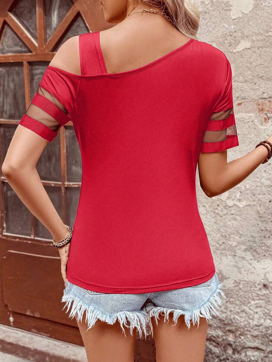 Camiseta Gola Assimétrica com Tule IMG 10