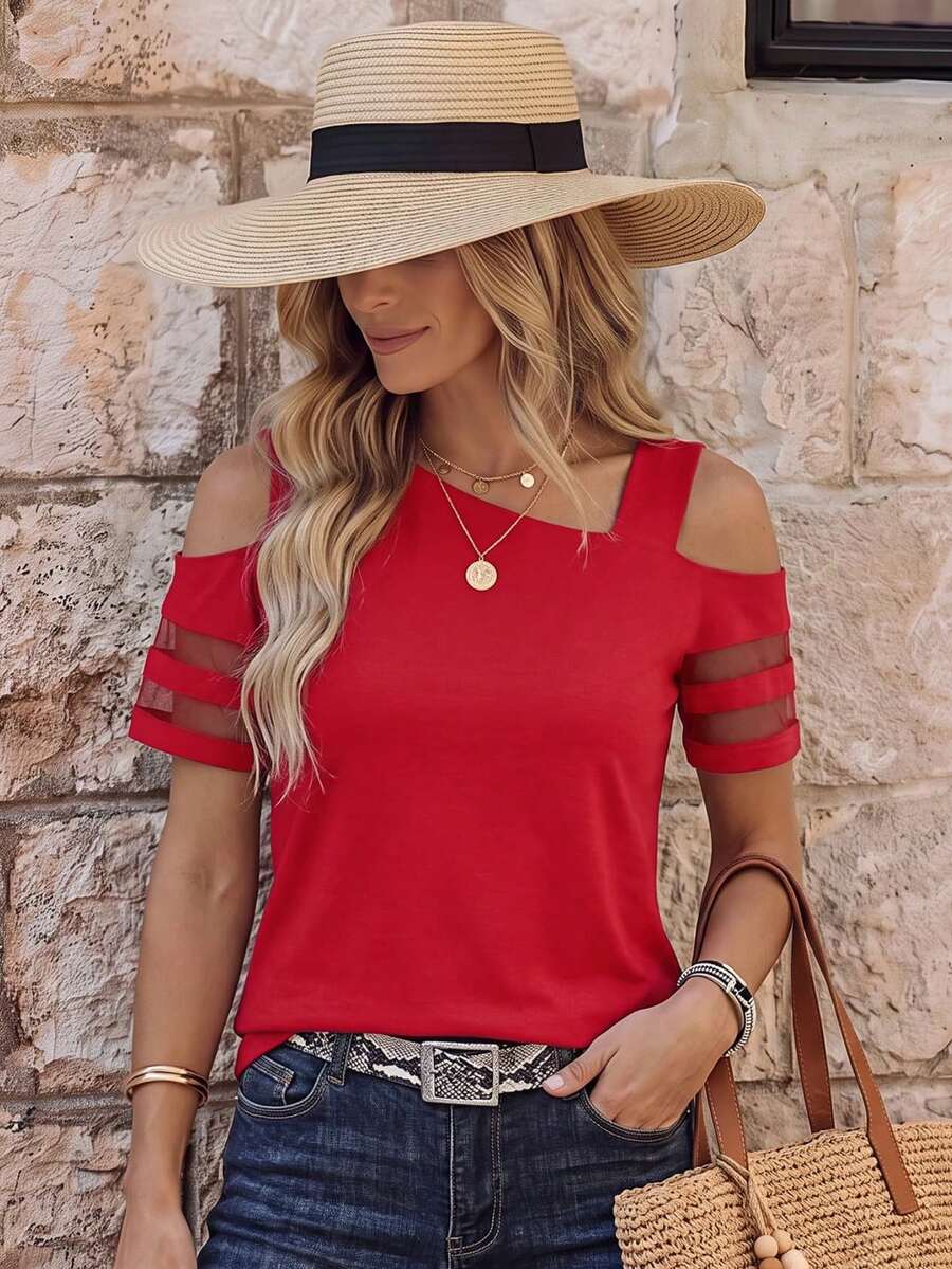 Camiseta Gola Assimétrica com Tule IMG 11