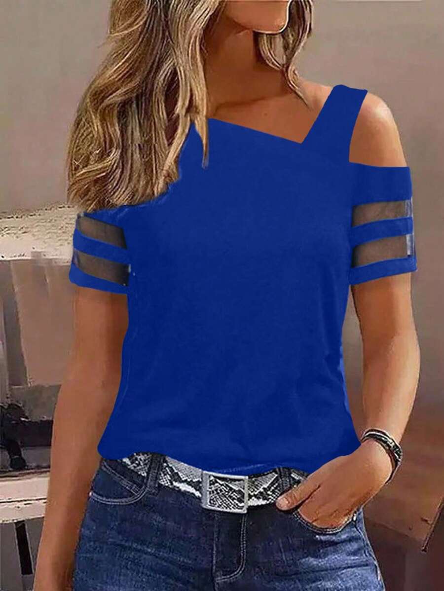 Camiseta Gola Assimétrica com Tule IMG 27