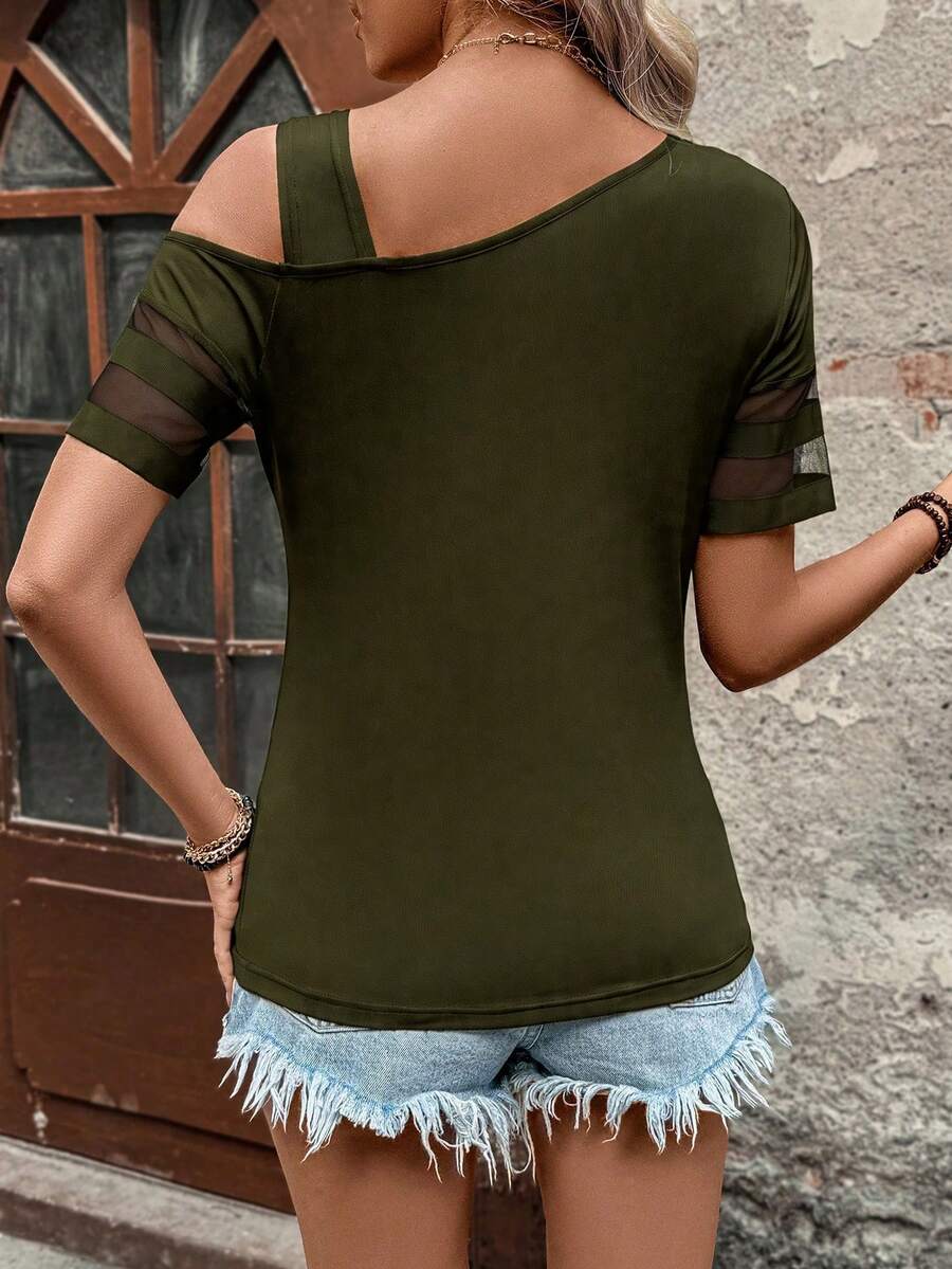Camiseta Gola Assimétrica com Tule IMG 37