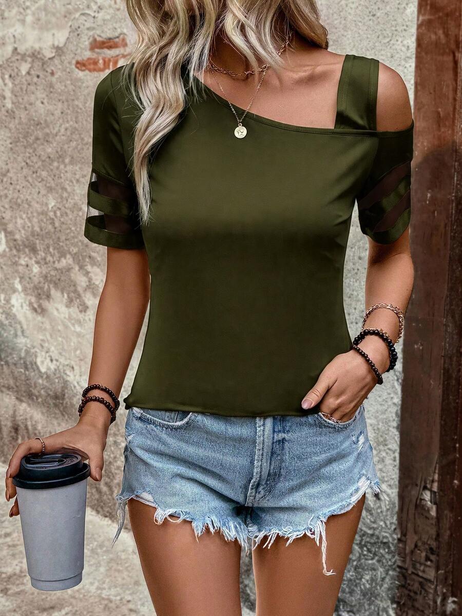 Camiseta Gola Assimétrica com Tule IMG 39