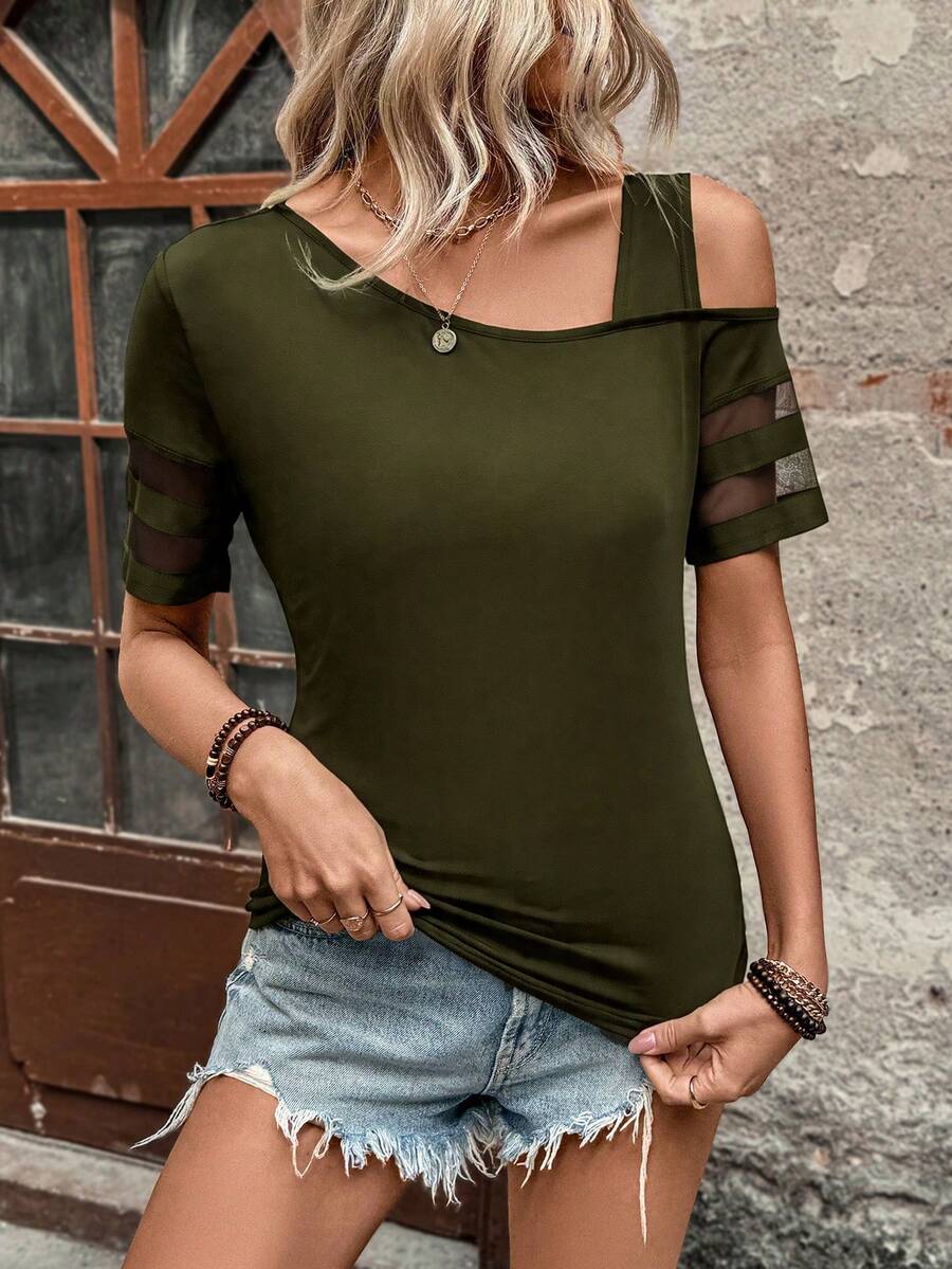 Camiseta Gola Assimétrica com Tule IMG 43