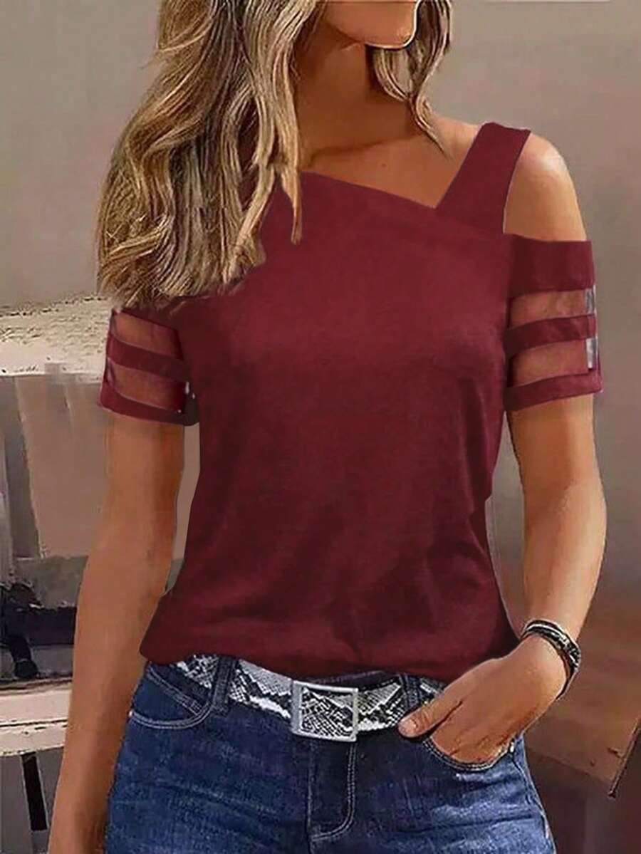 Camiseta Gola Assimétrica com Tule IMG 44