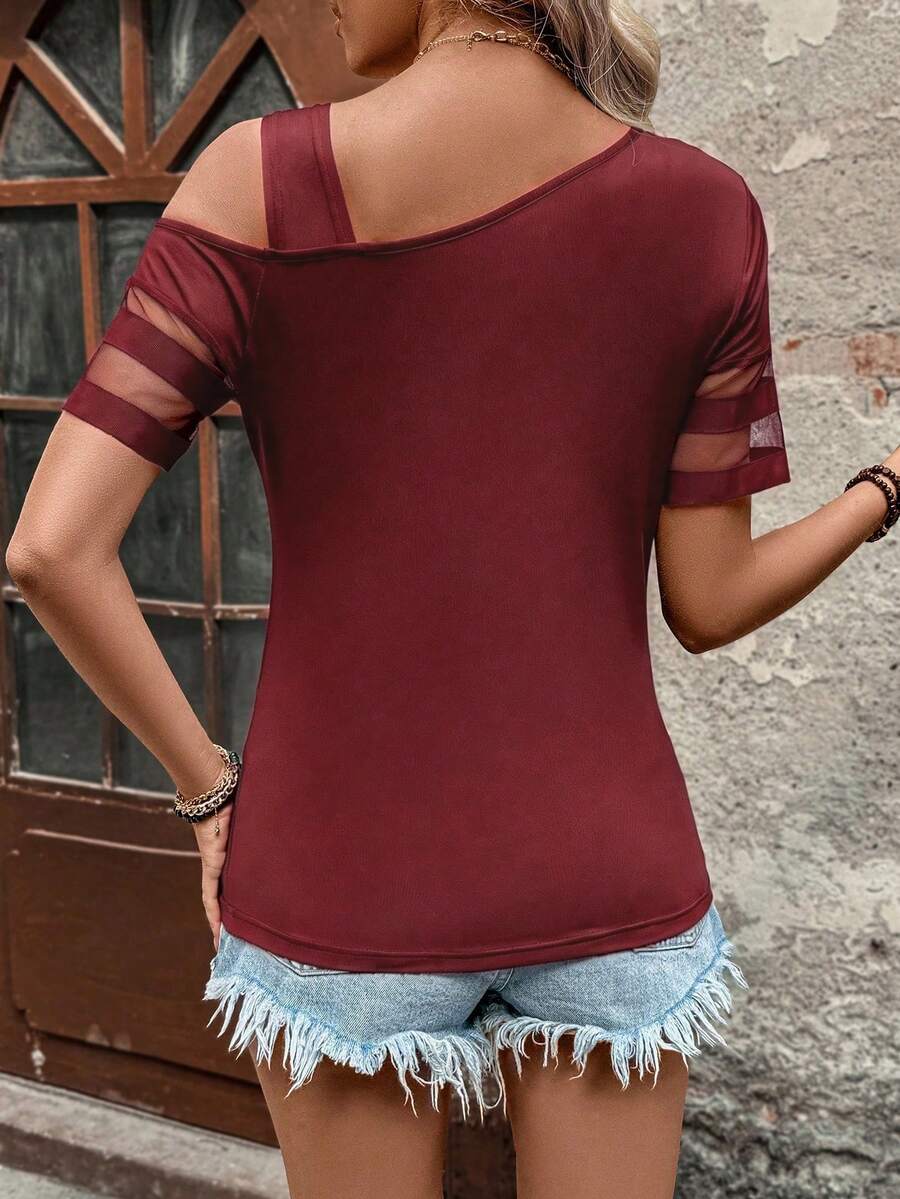 Camiseta Gola Assimétrica com Tule IMG 45