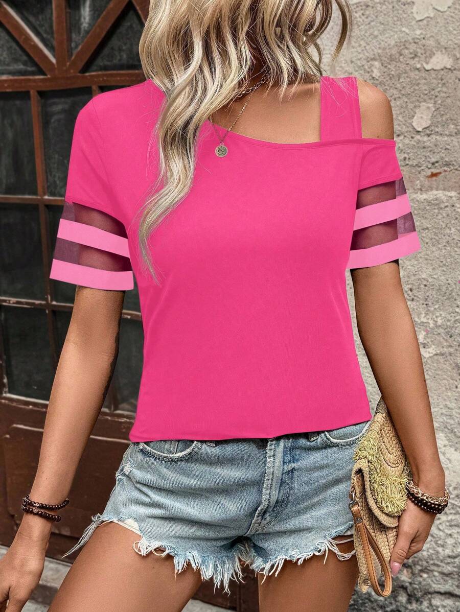 Camiseta Gola Assimétrica com Tule IMG 6