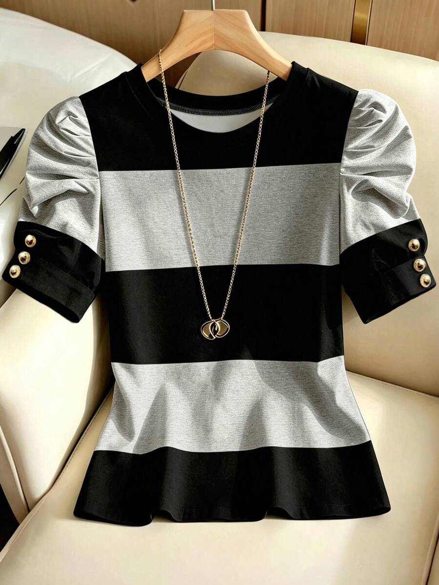 Camiseta Gola Redonda com Manga Bufante IMG 102