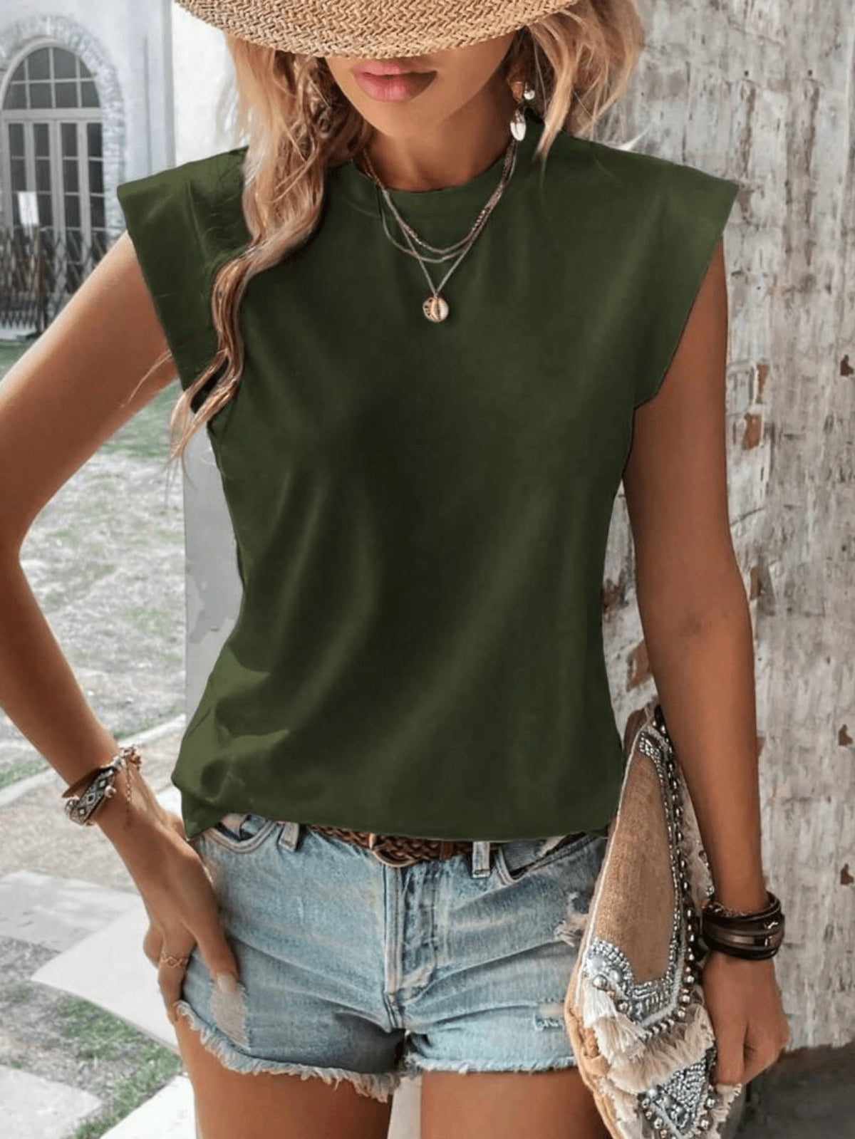 Camiseta Gola Redonda com Manga Estruturada IMG 14