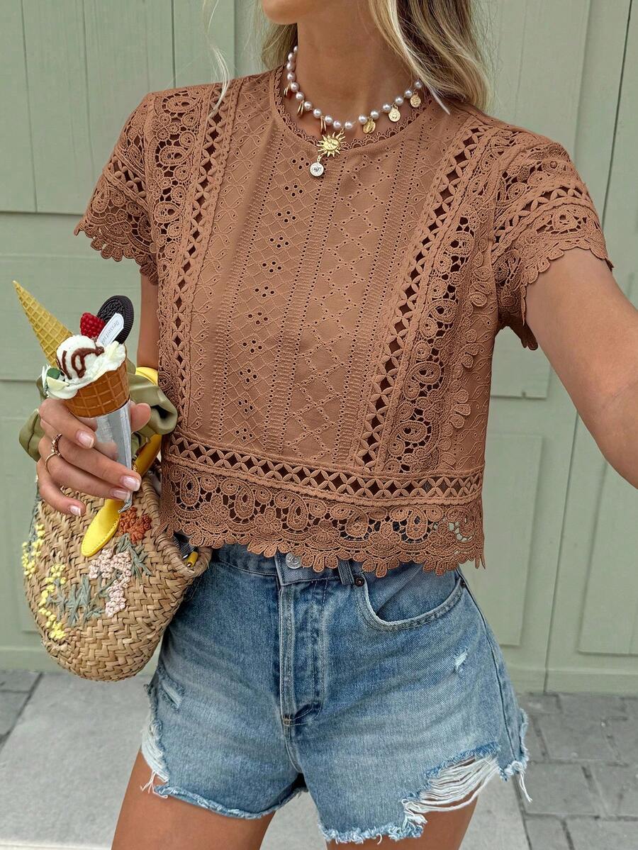 Camiseta Gola Redonda com Renda IMG 19