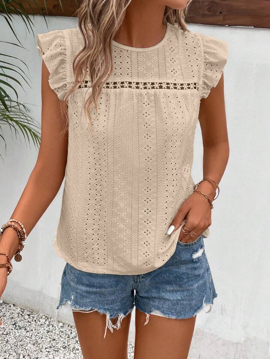 Camiseta Jacquard com Manga Borboleta IMG 10