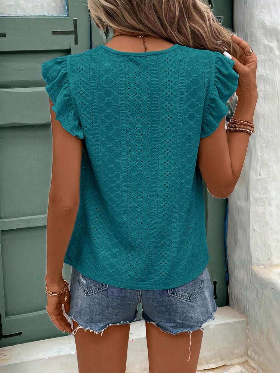 Camiseta Jacquard com Manga Borboleta IMG 106